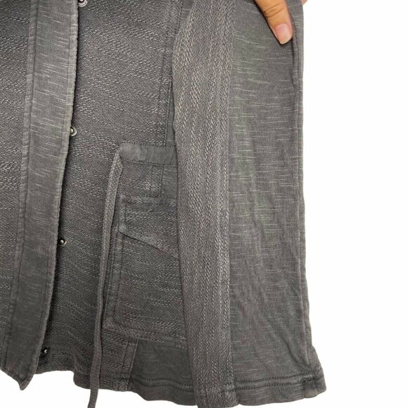 Anthro Saturday Sunday Utility Jacket Womens Size XS Grey Moto Drawstring‎ Waist - Picture 11 of 11